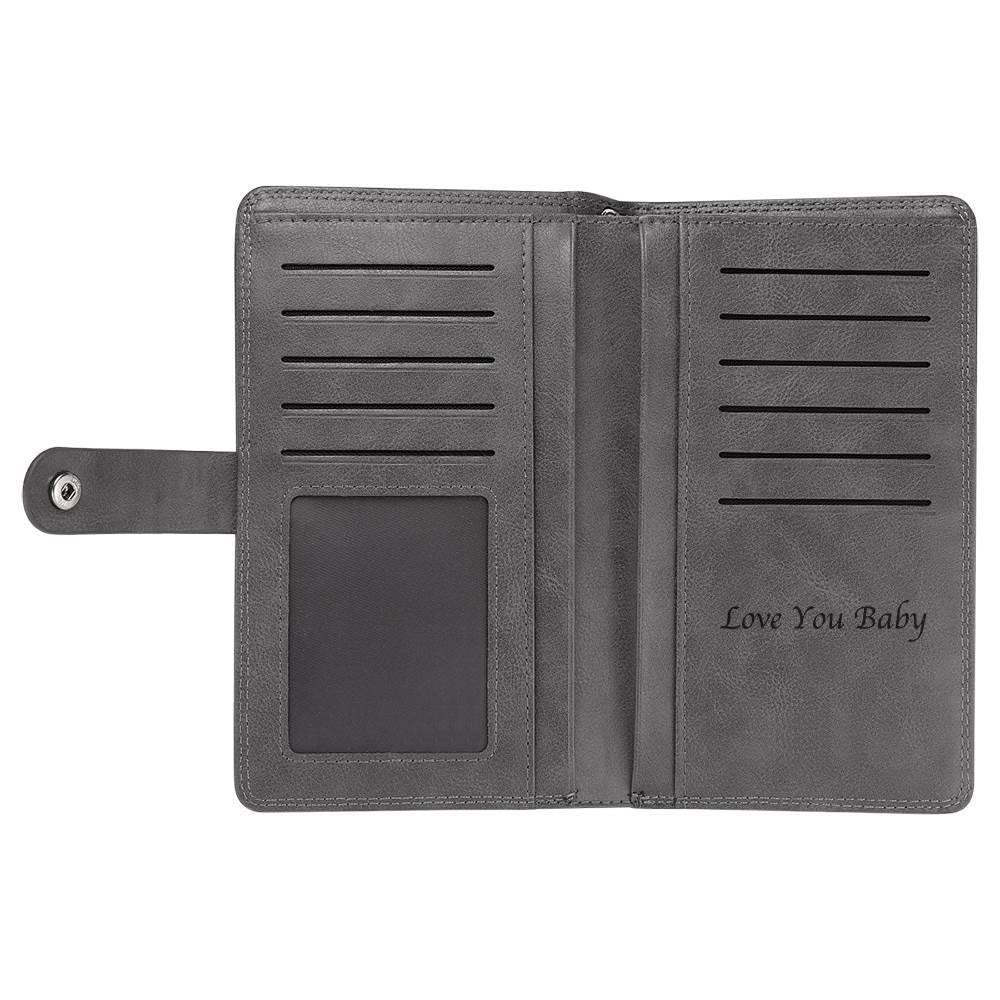 Photo Engraved Wallet Personalized Mens Wallet Photo Wallet Case