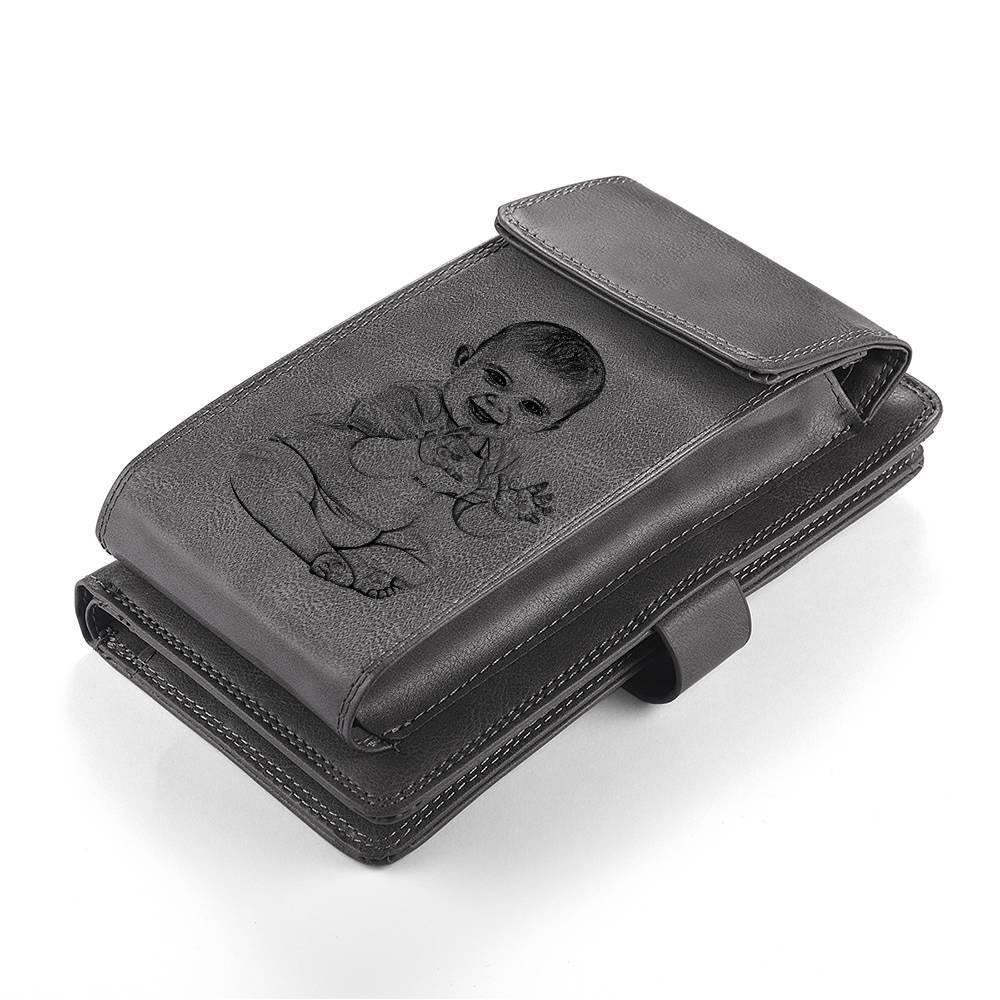 Photo Engraved Wallet Personalized Mens Wallet Photo Wallet Case