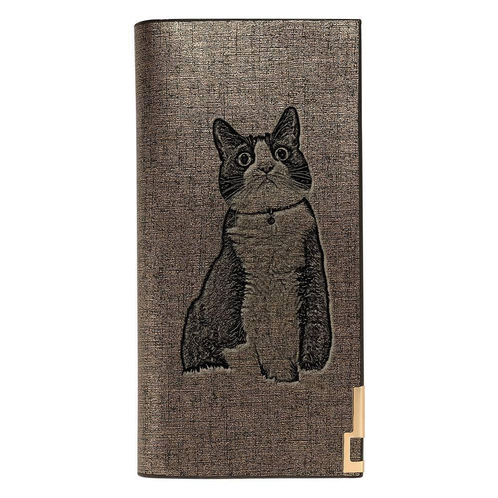 Personalized Leather Photo Engraved Wallet Champagne