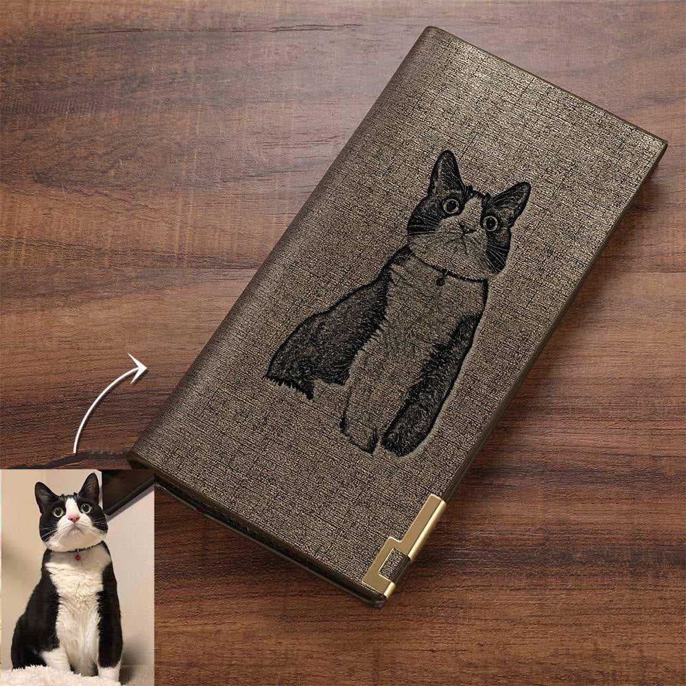 Personalized Leather Photo Engraved Wallet Champagne