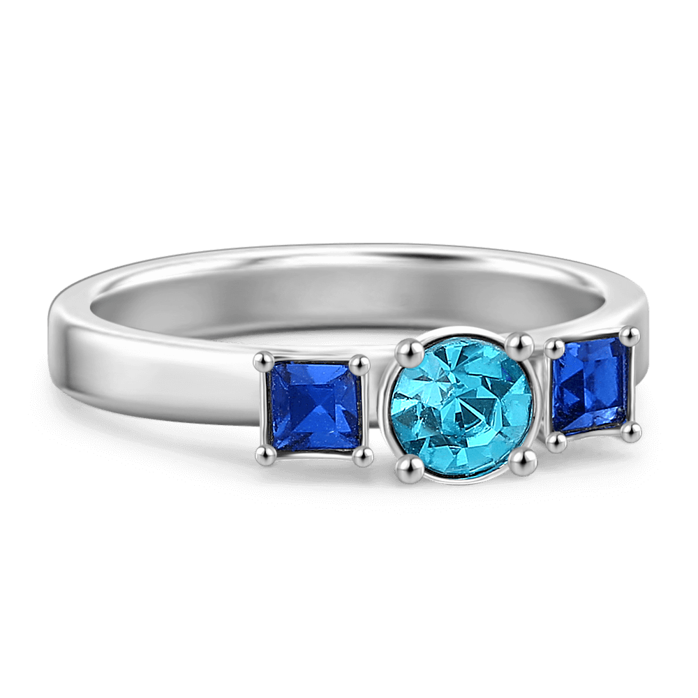 Personalised Birthstone Ring Silver - 