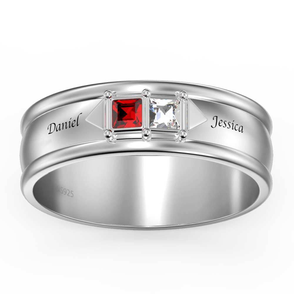 Personalised Birthstone Ring Silver -