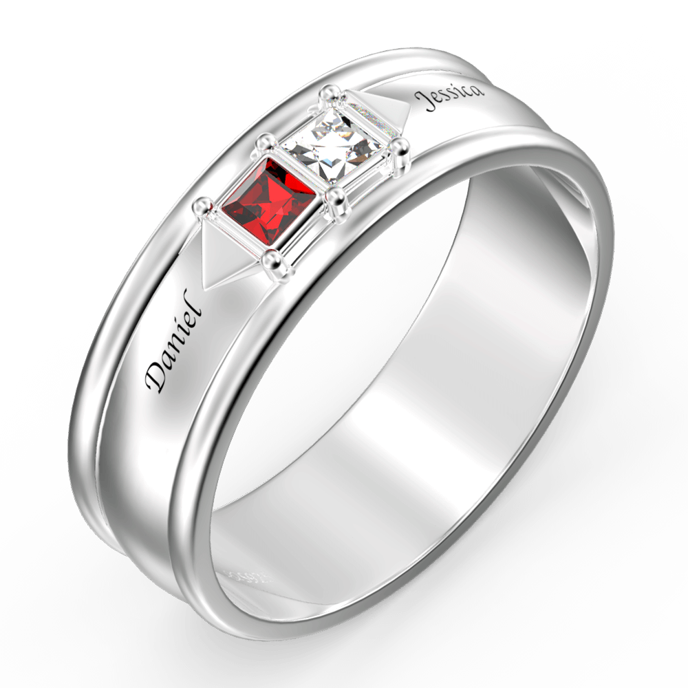 Personalised Birthstone Ring Silver -
