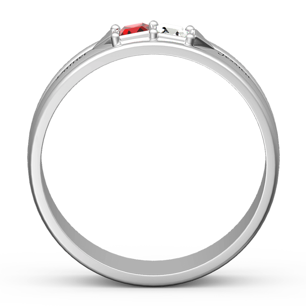 Personalised Birthstone Ring Silver