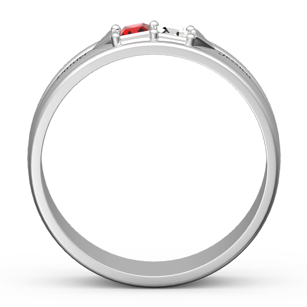 Personalised Birthstone Ring Silver -