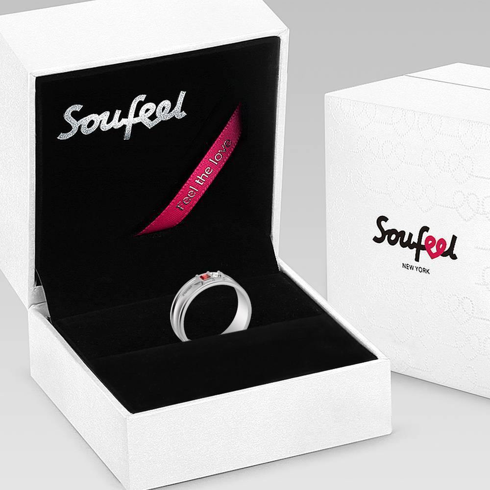 Personalised Birthstone Ring Silver -