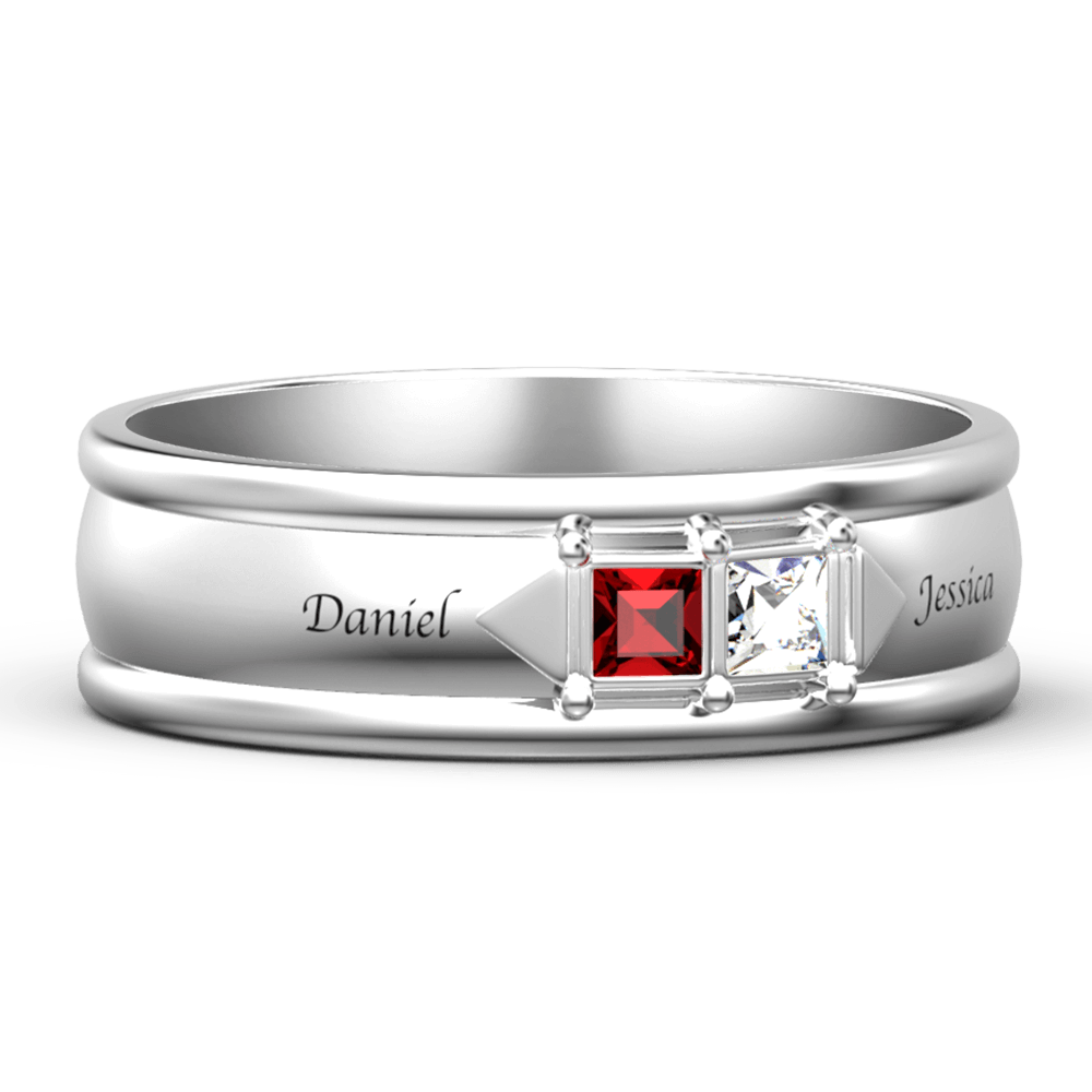 Personalised Birthstone Ring Silver - 
