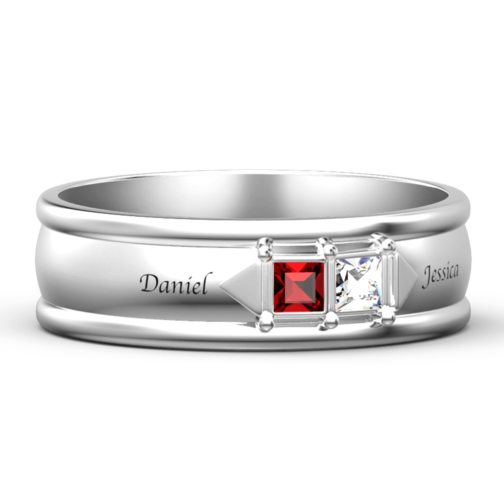 Personalised Birthstone Ring Silver -