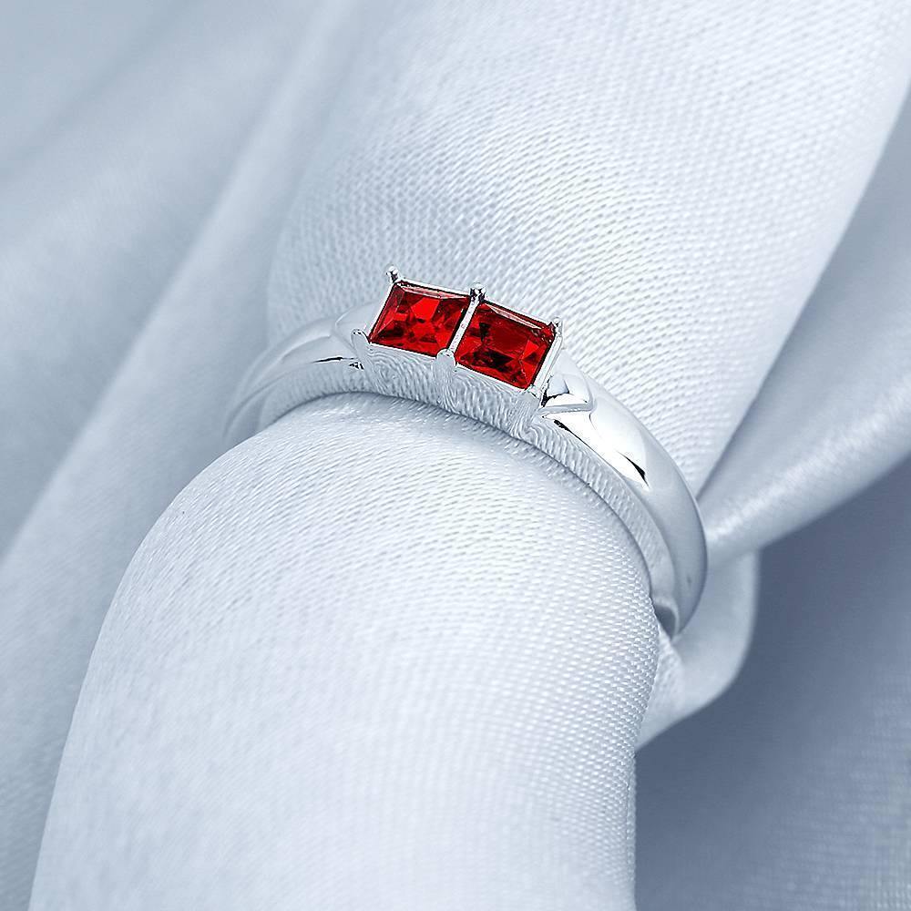 Personalised Birthstone with Engraving Silver -