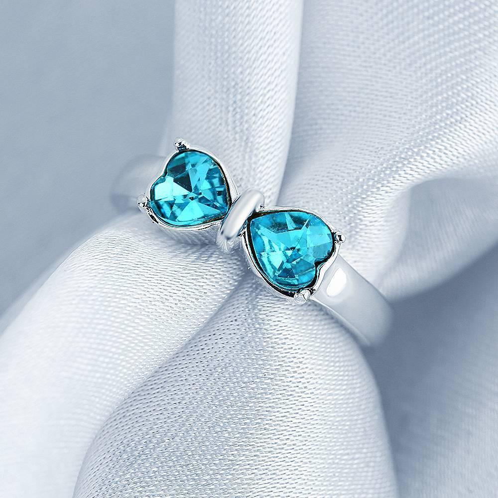 Engraved Birthstone Adorable Bow Ring