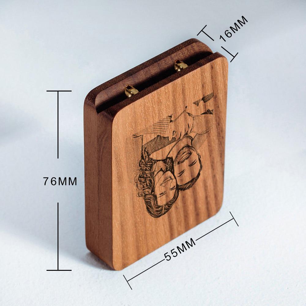 Slim Engagement Ring Box Personalization Wooden Jewelry Box - soufeelmy