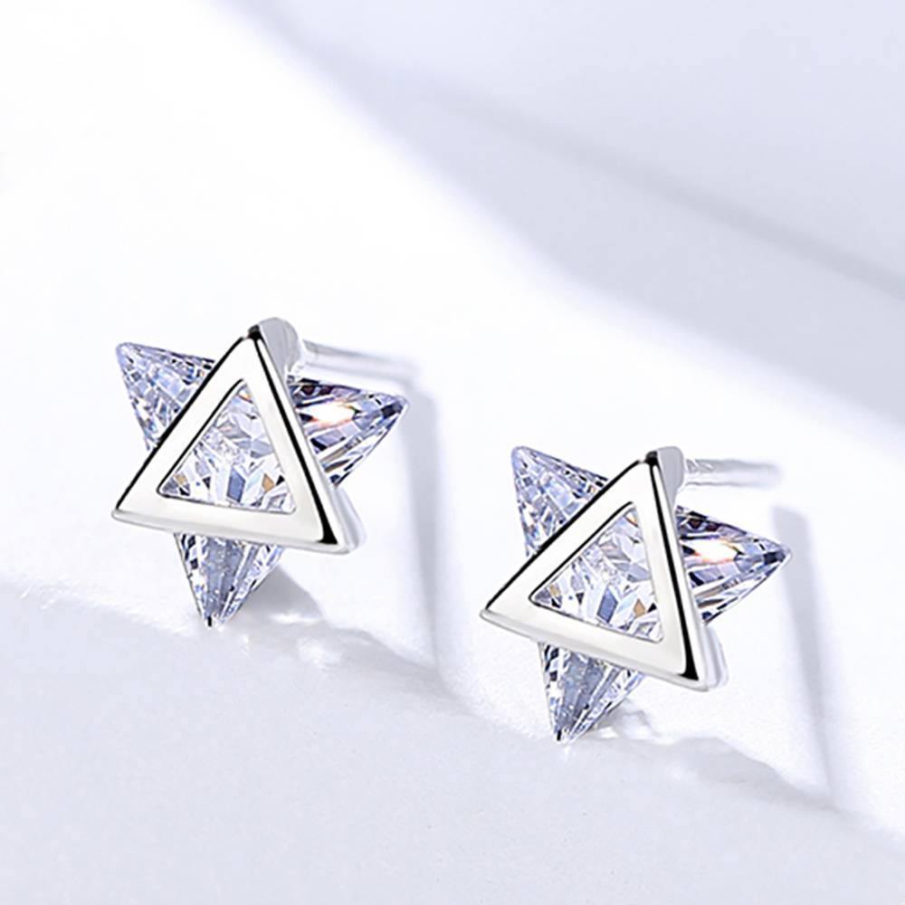 Triangle Earrings Silver - soufeelus