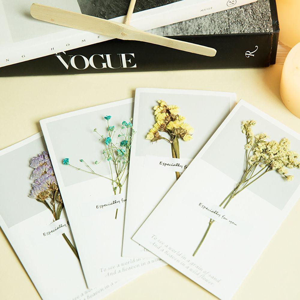 Greeting Card Blue Gypsophila Handmade -