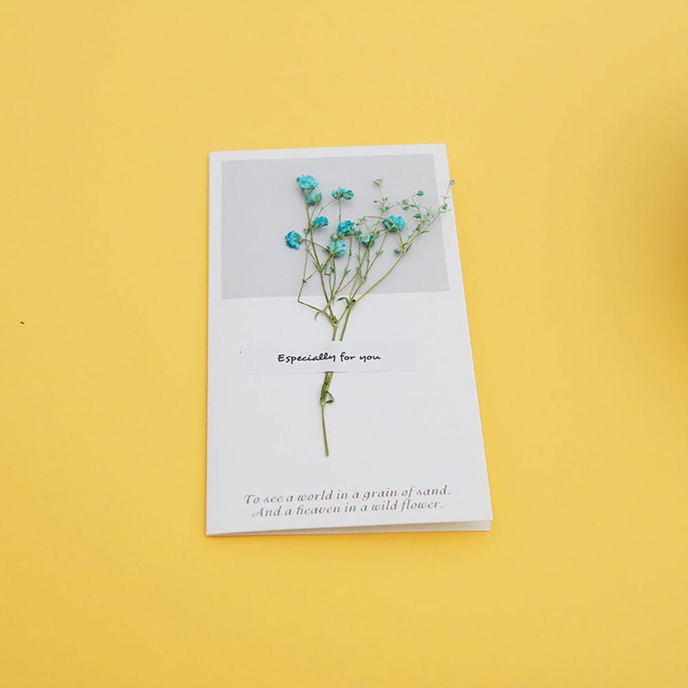Greeting Card Blue Gypsophila Handmade -