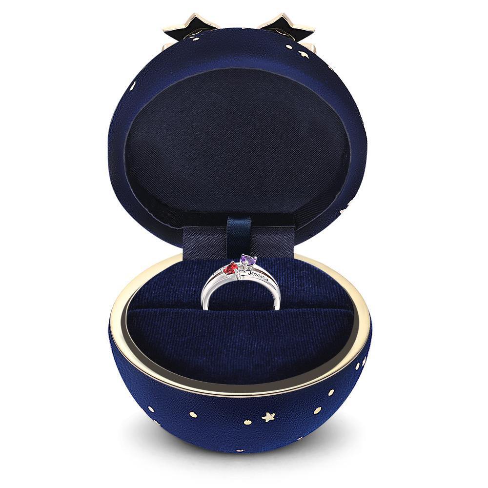 Handmade Corduroy Ring Box Blue - soufeelus