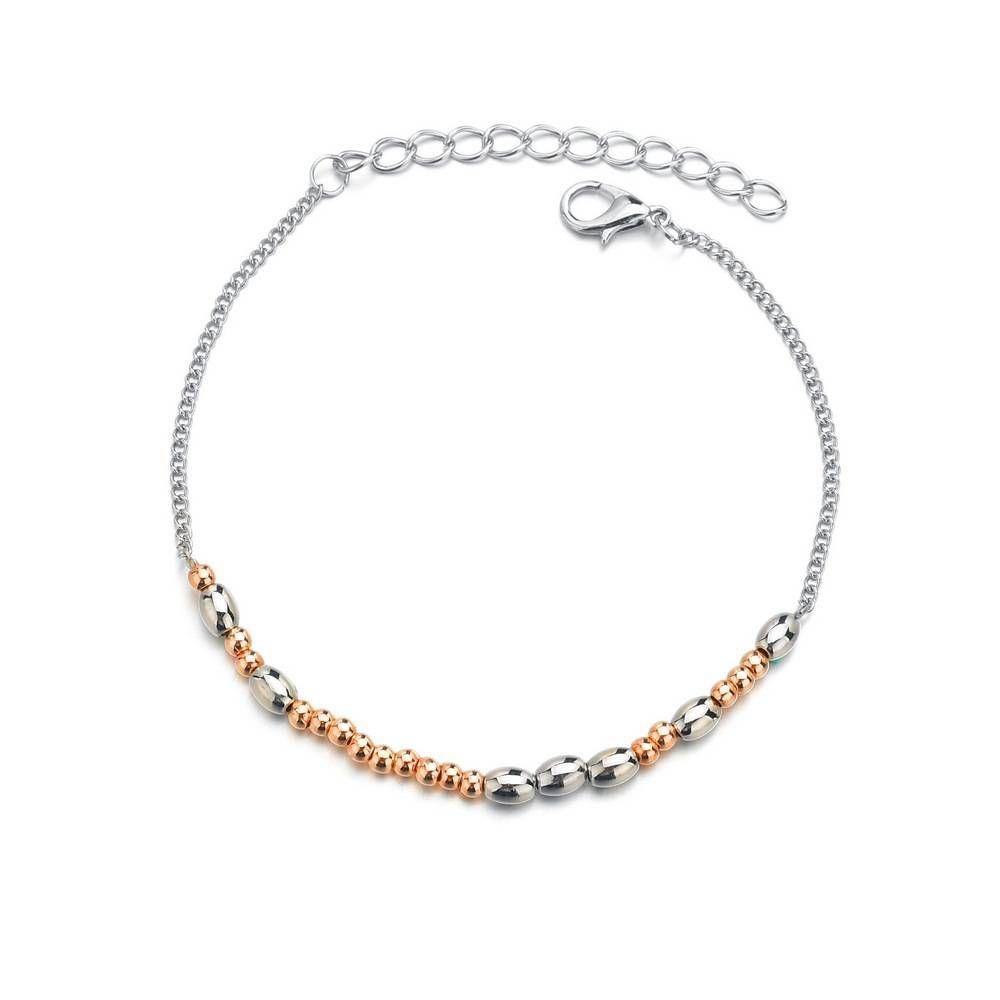 Beaded Anklet, Thin Anklet Rose Gold - 