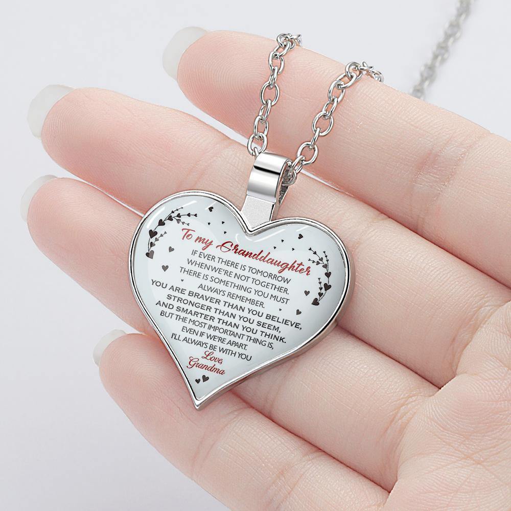 Heart Necklace A Unique and Thoughtful Gift for Granddaughter - Silver -