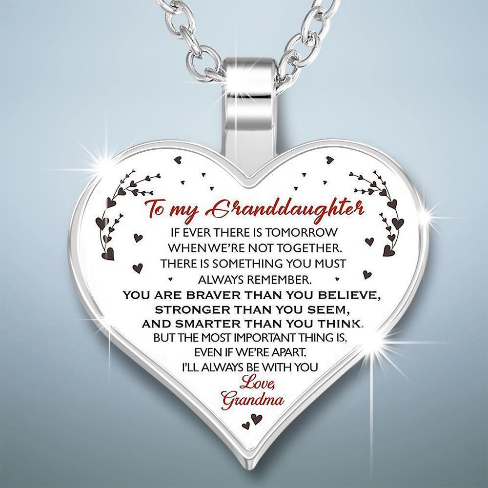 Heart Necklace A Unique and Thoughtful Gift for Granddaughter - Silver -
