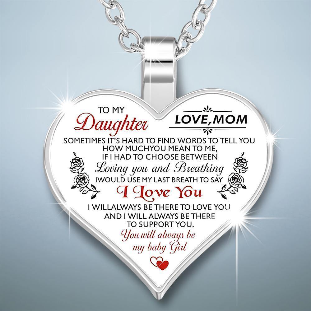 Mom to Daughter Necklace Heart-shaped Pendant Necklace Perfect Gift - 