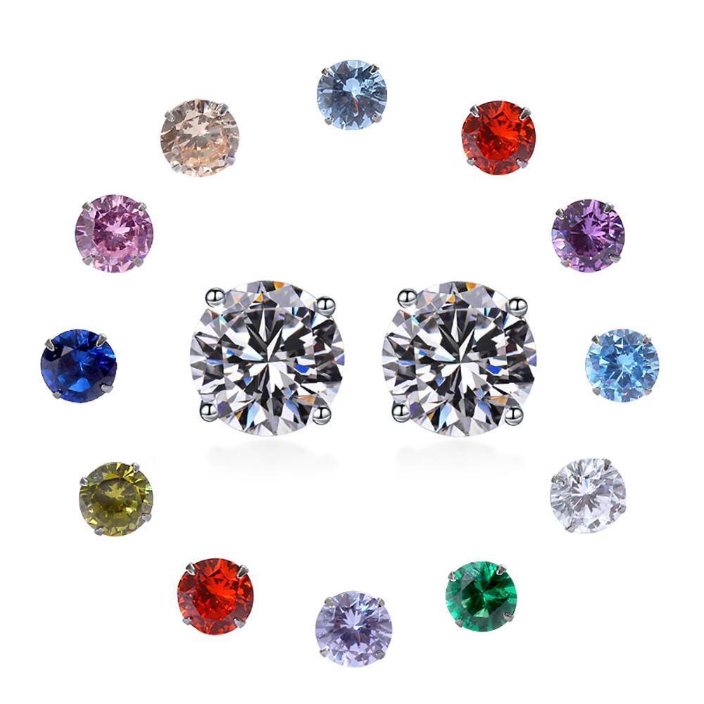 Earrings June Moonlight Diamond Shape Silver 6MM - 