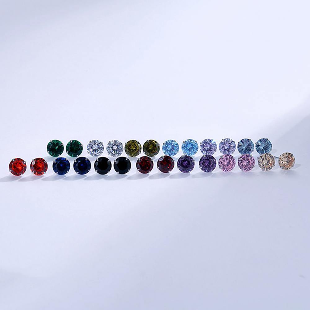 Earrings June Moonlight Diamond Shape Silver 6MM -
