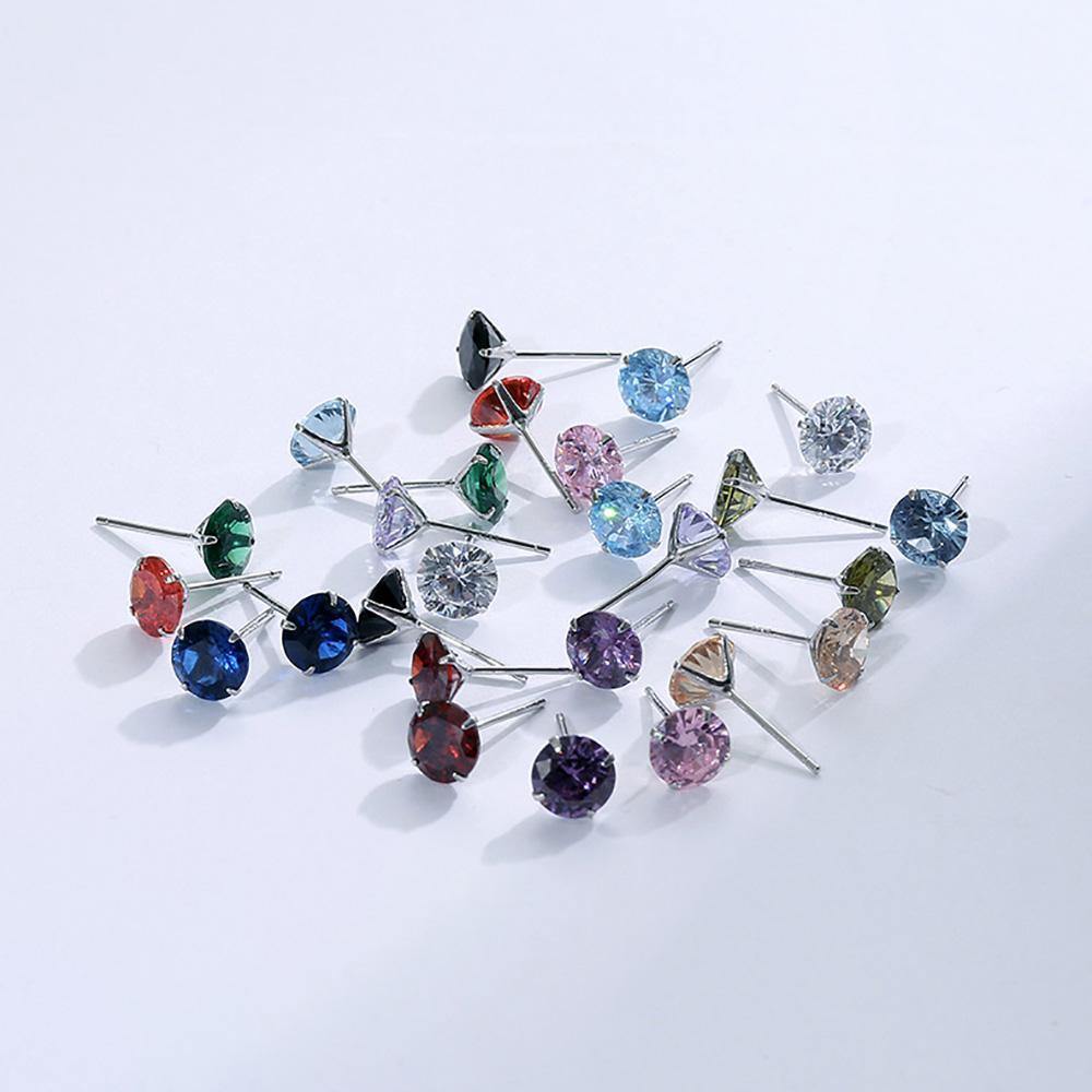 Earrings June Moonlight Diamond Shape Silver 6MM -