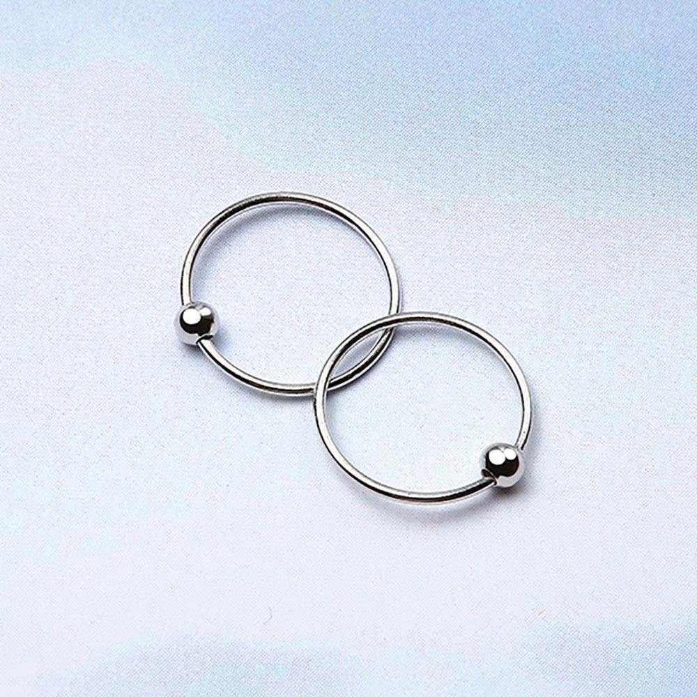 Earrings Simple Round Silver - 