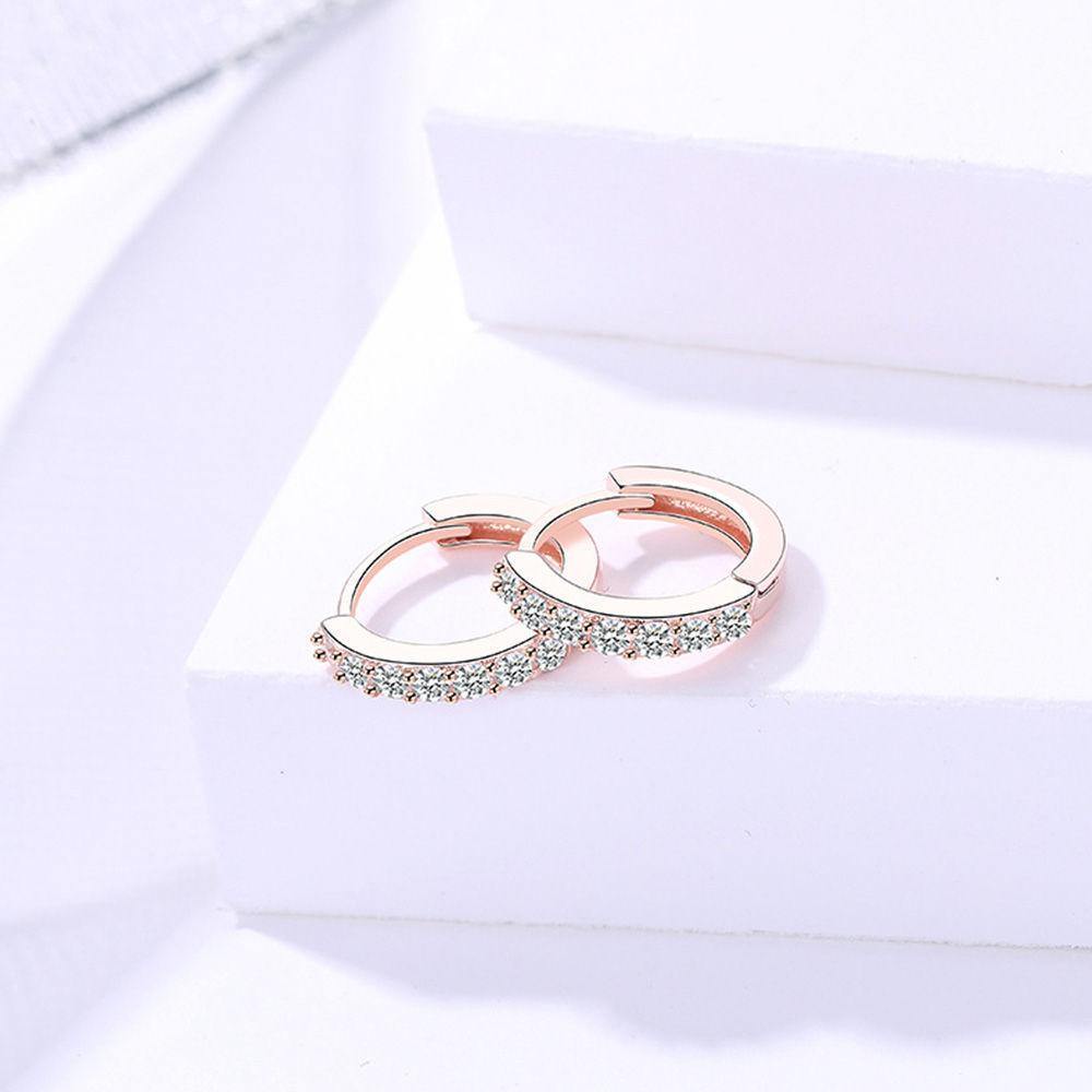 Elegant Earrings Rose Gold Plated Silver - 