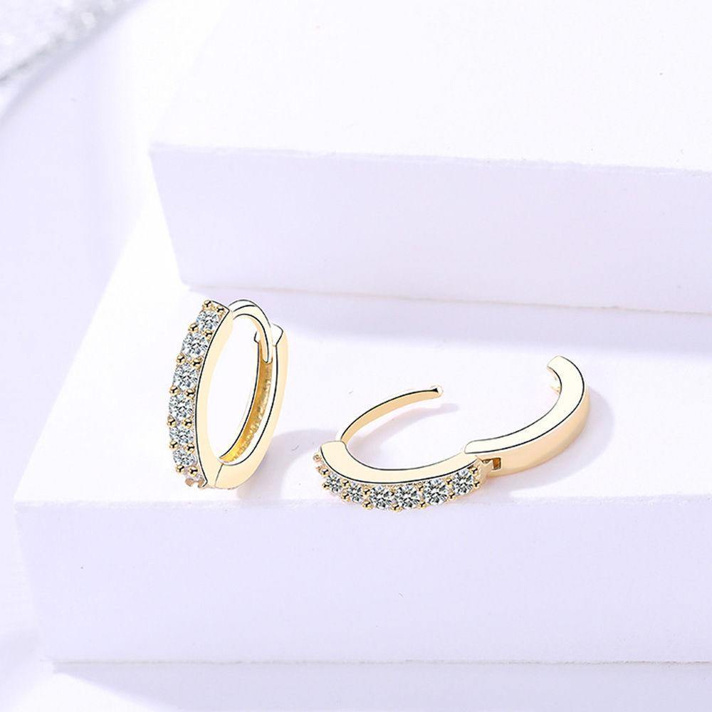 Elegant Earrings Gold Plated Silver - 