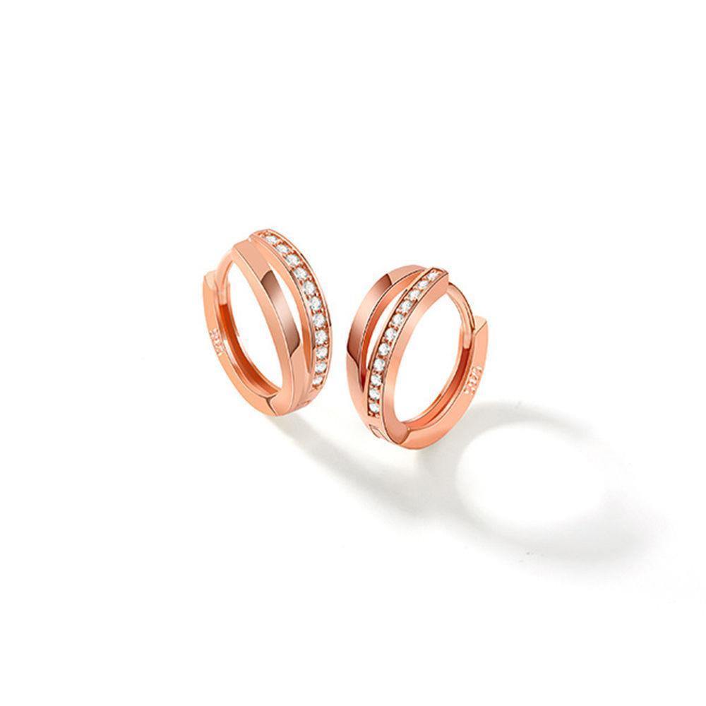 Fashion Earrings Rose Gold Plated Silver - 