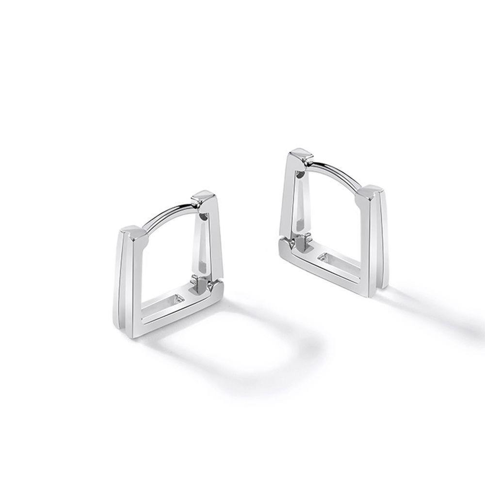 Square Earrings Copper Zircon - 