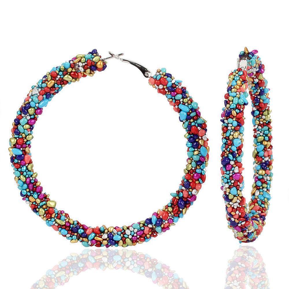 Ethnic Earrings Colorful Zircon - soufeelus