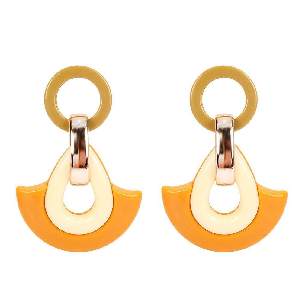 Stylish Earrings Yellow Acrylic - 