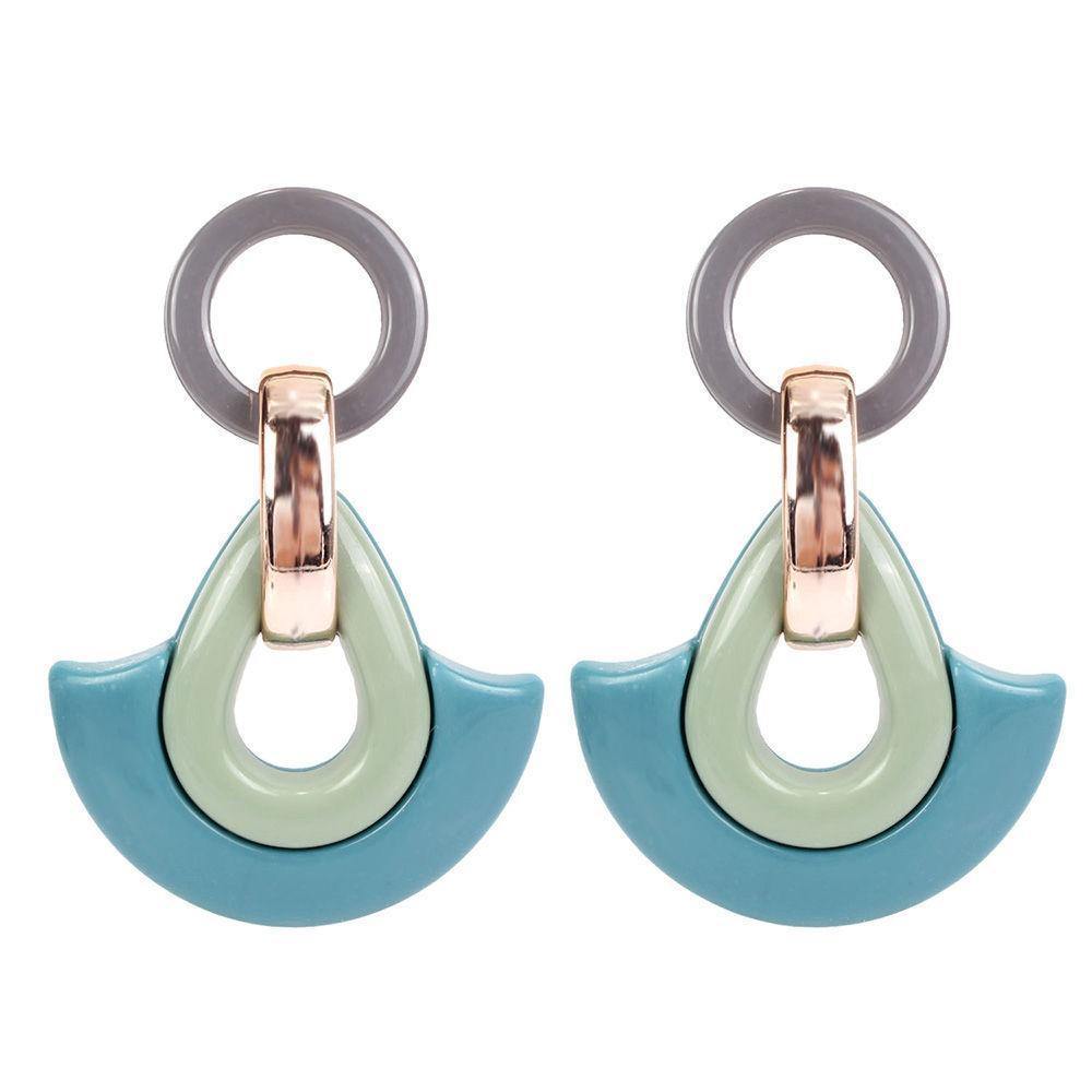 Stylish Earrings Blue Acrylic -
