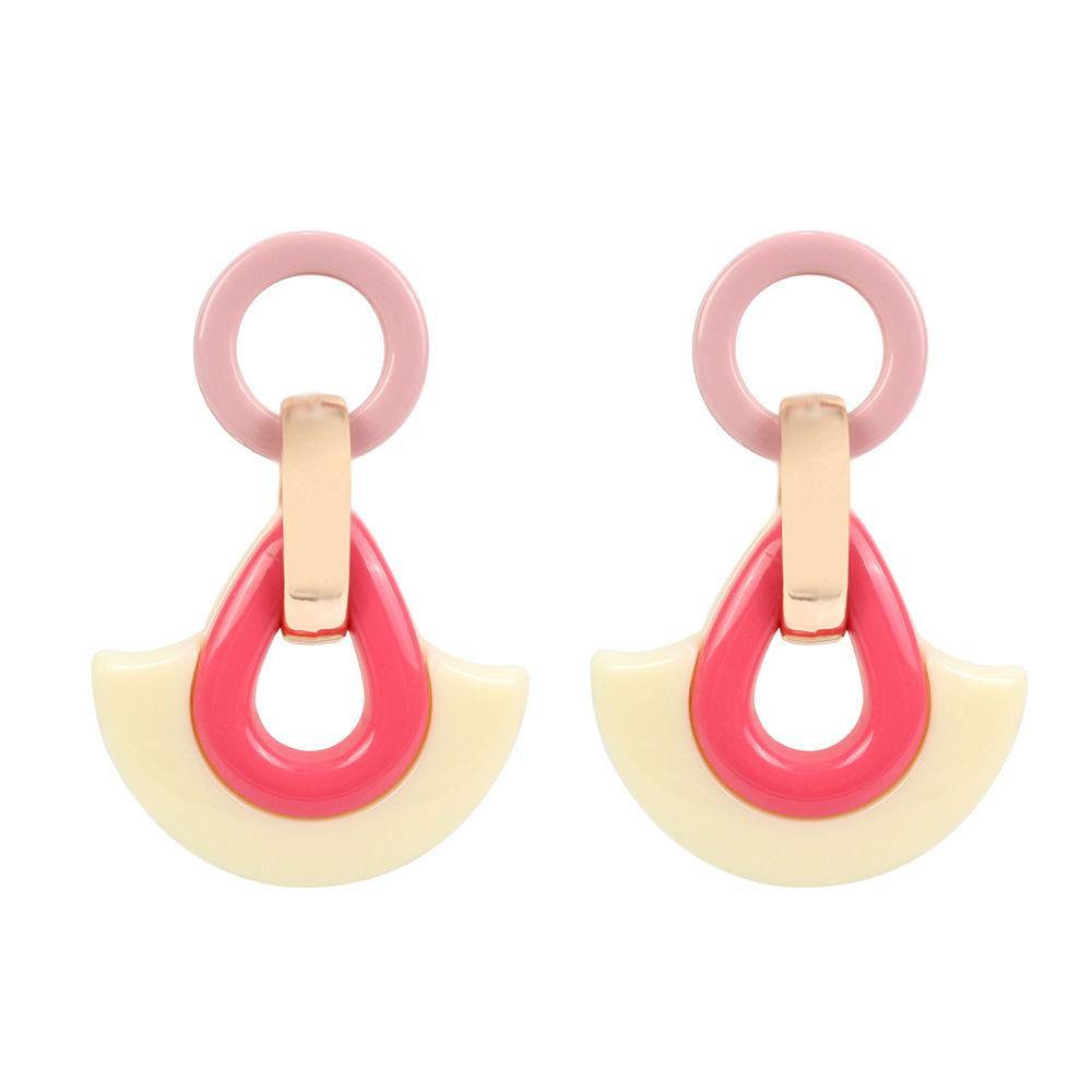 Stylish Earrings White Acrylic - 