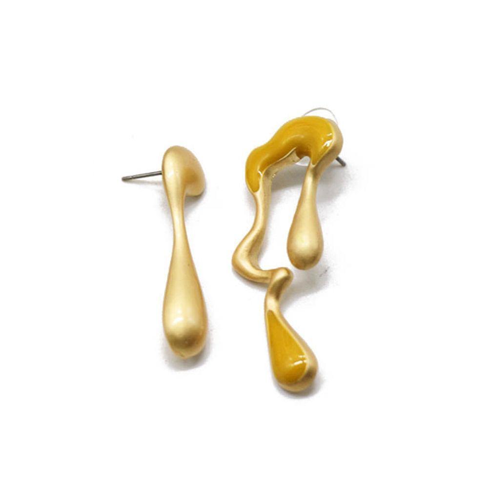 Irregular Earrings Yellow Alloy -