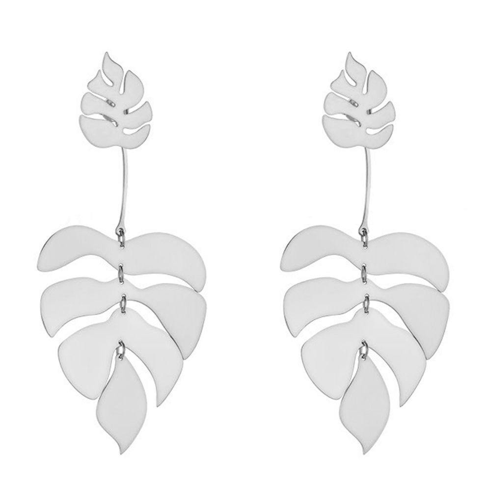 Earrings Big Leaf Alloy - soufeelus