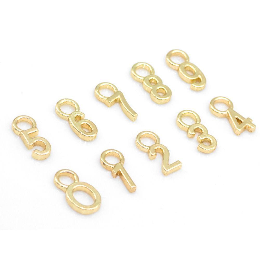 Number Earrings 6 Gold Plated Alloy - 