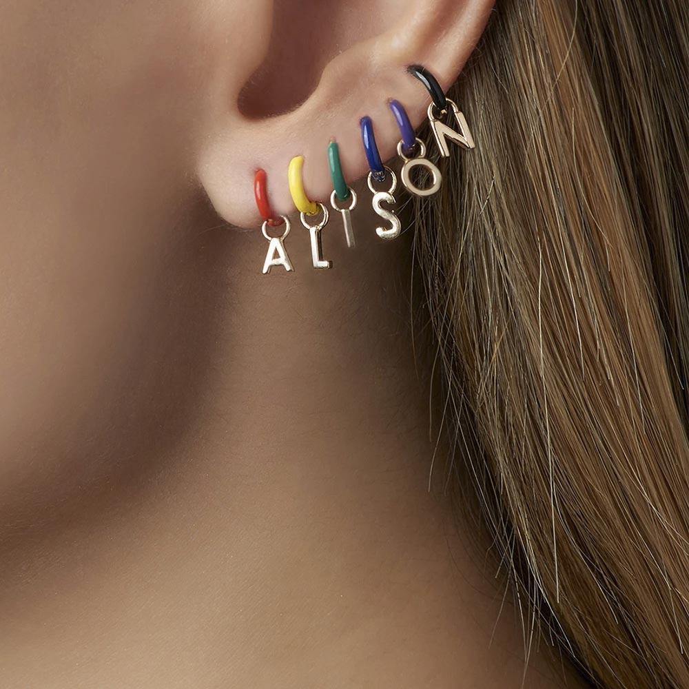 Alphabet U Earrings Gold Plated Alloy - 