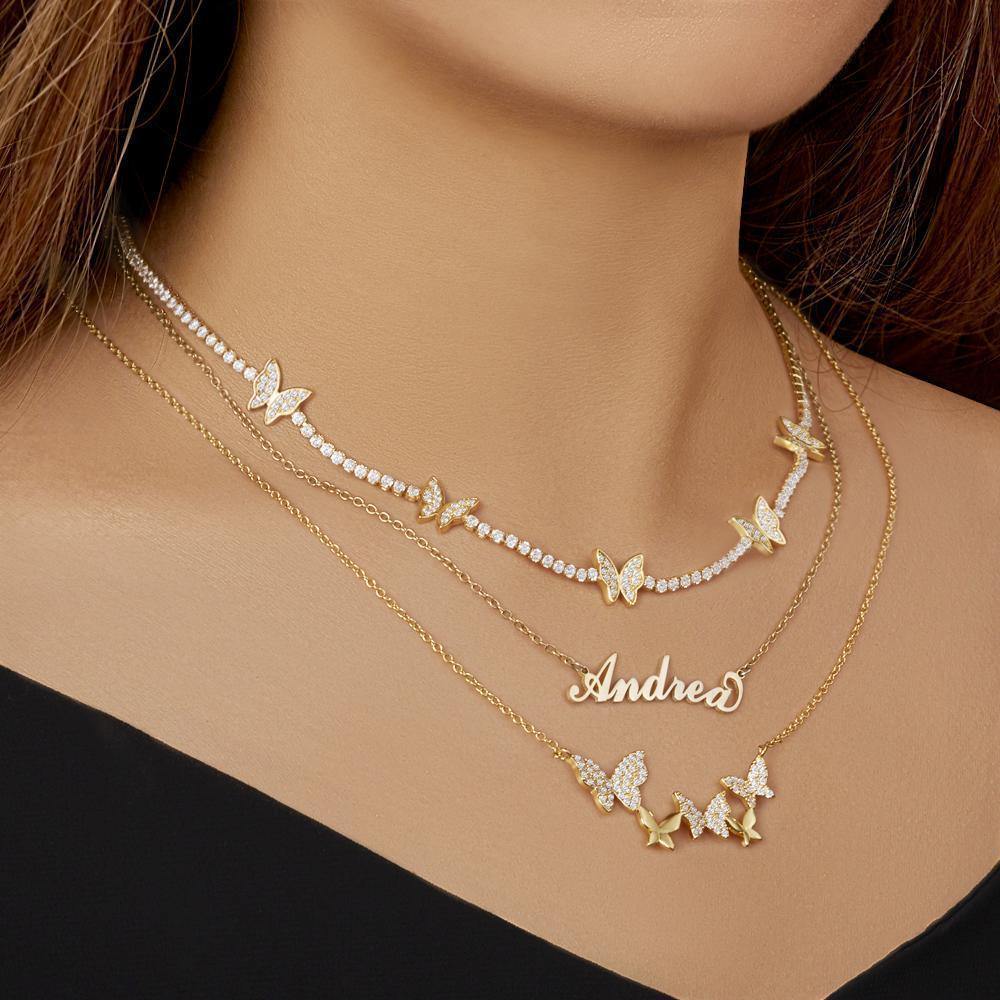 Necklace with Butterfly for Girlfriend Gifts Zircon - soufeelus