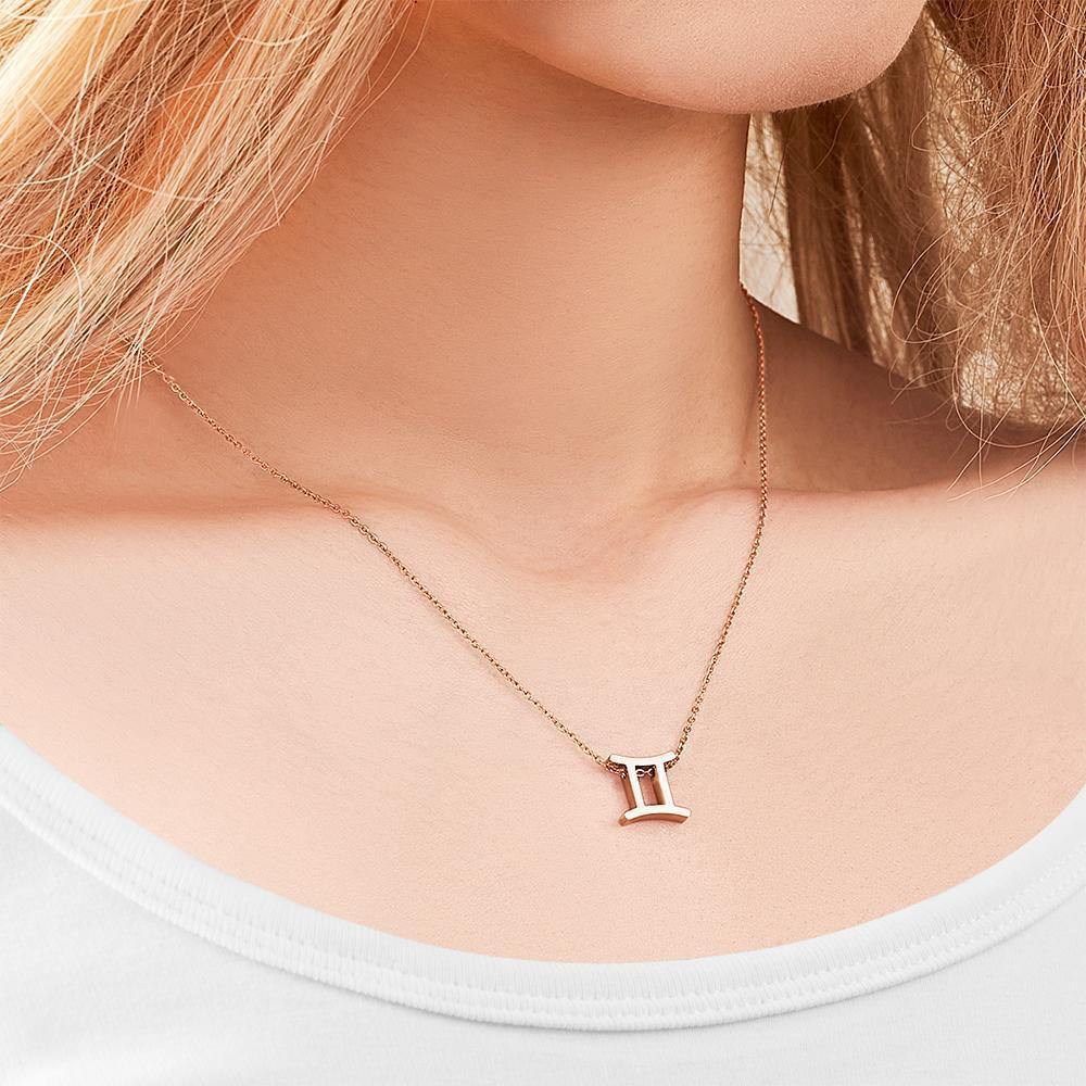 Twelve Constellation Necklace-Gemini-Anti-oxidation Stainless Steel - soufeelus