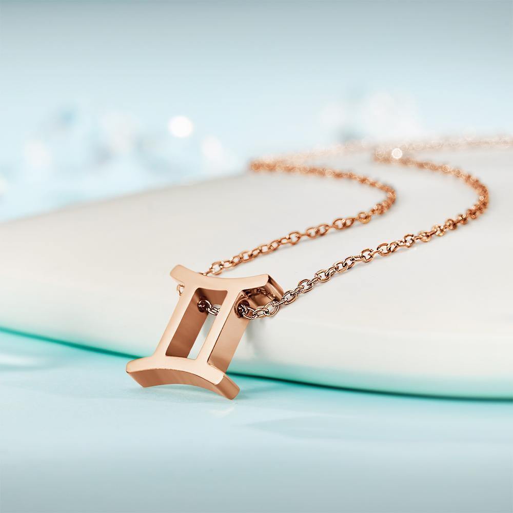 Twelve Constellation Necklace-Gemini-Anti-oxidation Stainless Steel - soufeelus