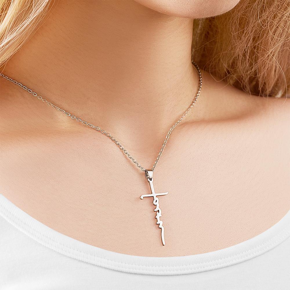 Girly Necklace Letter Cross Niche Design Gift - soufeelus