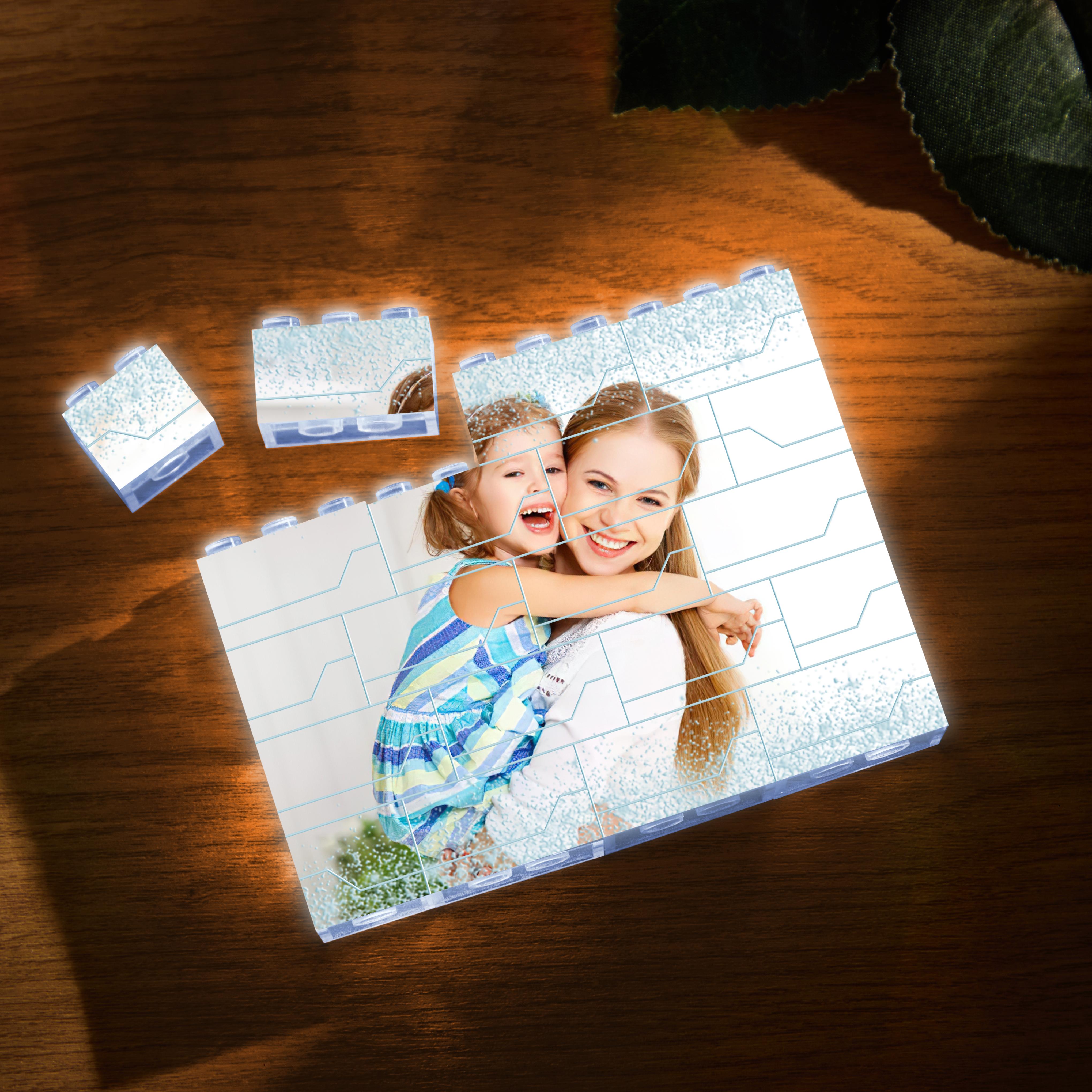 Custom Photo LED Light Building Brick Multicolor Light Up Building Bricks Gift For Mom - soufeelmy