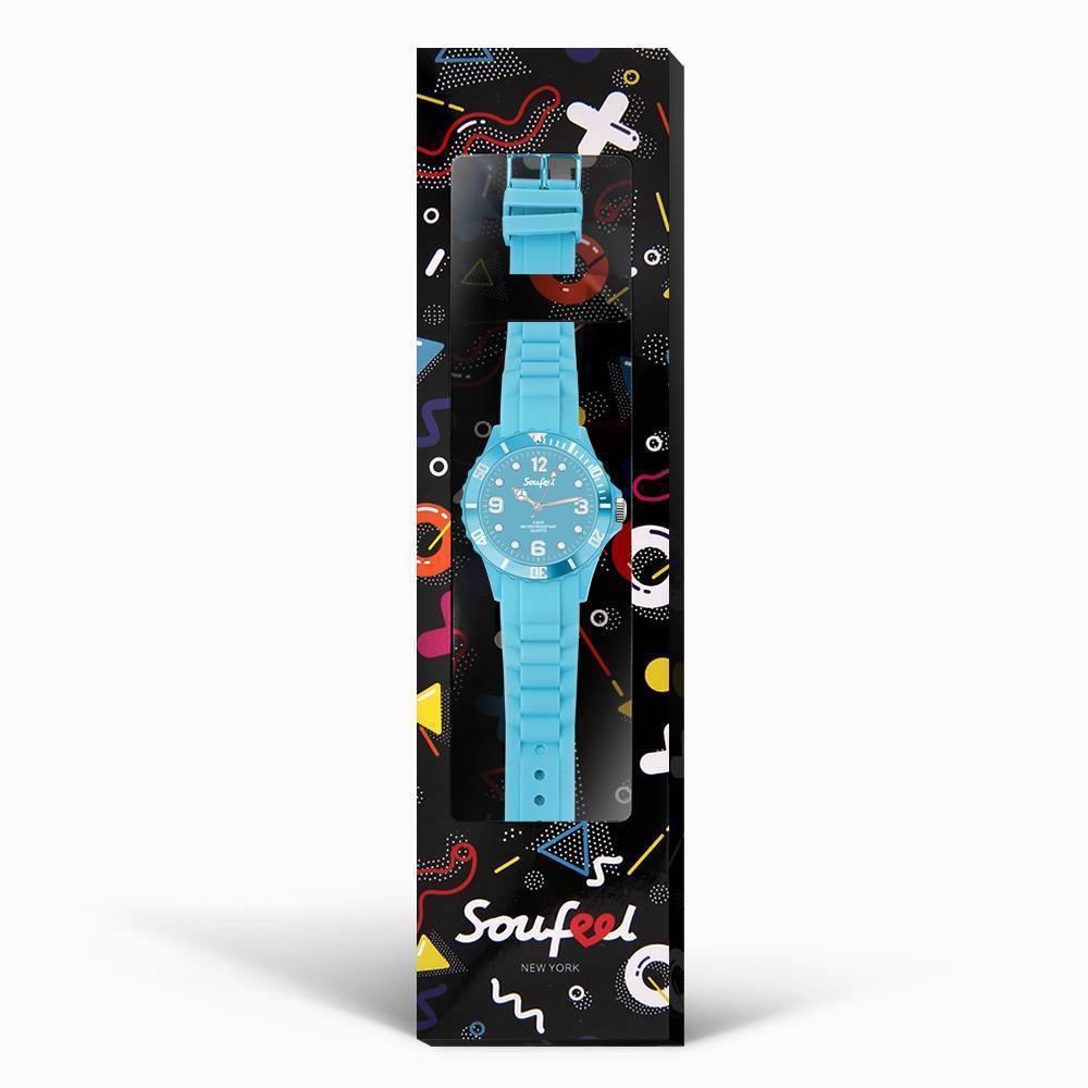 Soufeel Women's Light Blue Silicone Watch 39mm - soufeelus