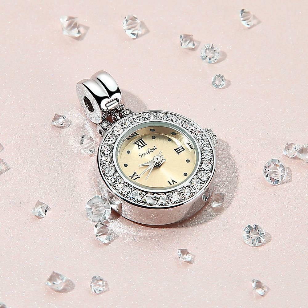 Soufeel Swarovski Crystal Dangle Watch Charm Platinum Plated - soufeelus