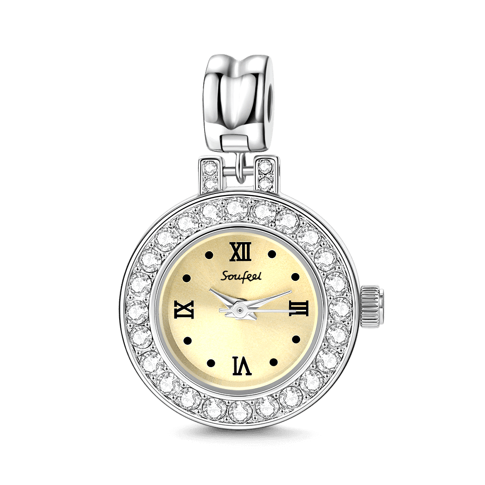 Soufeel Swarovski Crystal Dangle Watch Charm Platinum Plated - soufeelus