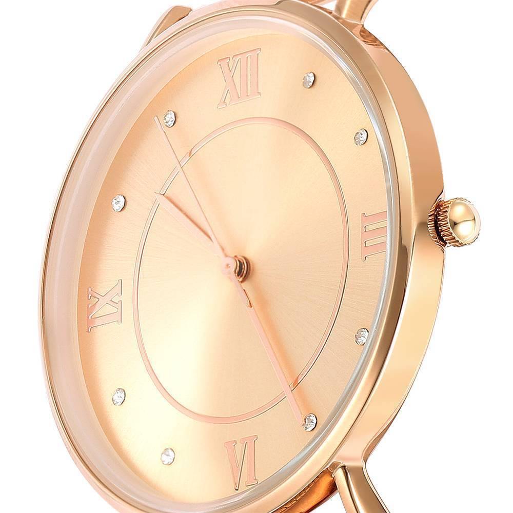 Mesh Bracelet Watch in Stainless Steel Rose Gold - Women's - soufeelus