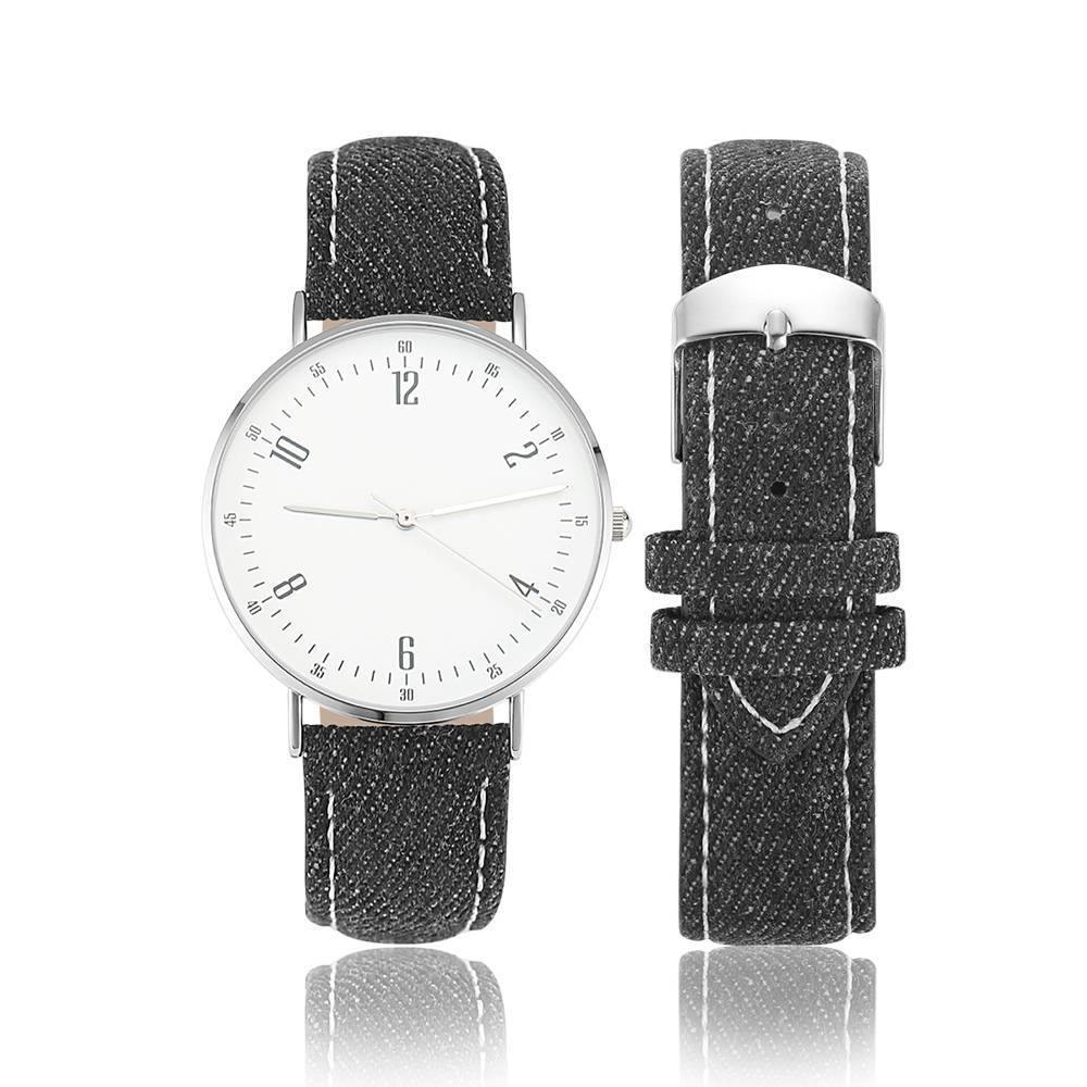 Casual Dial Watch Fashion Quartz Black Leather Strap - Women's - soufeelus