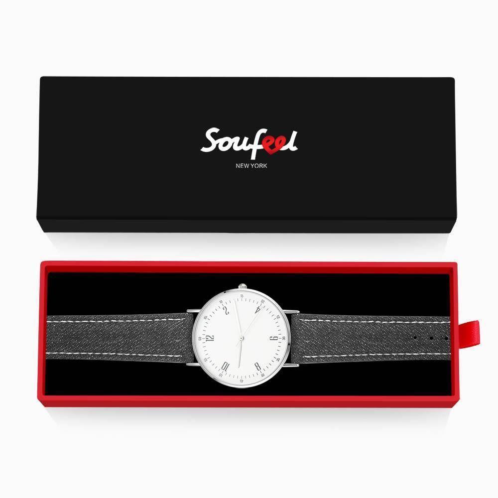 Casual Dial Watch Fashion Quartz Black Leather Strap - Women's - soufeelus